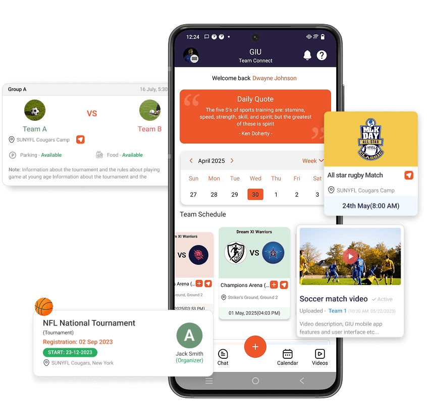 GIU Mobile App – Football Team Management and Communication Platform