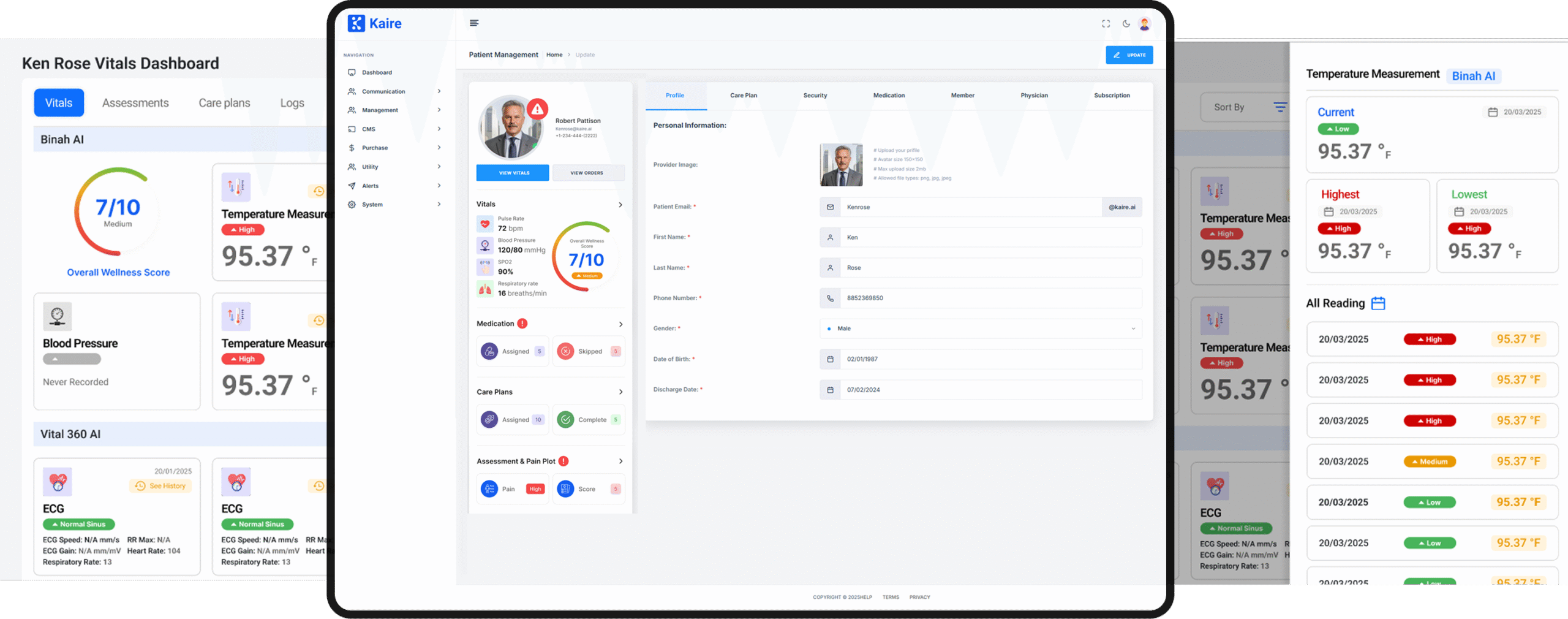 Family members viewing health data on KaireAI's family dashboard